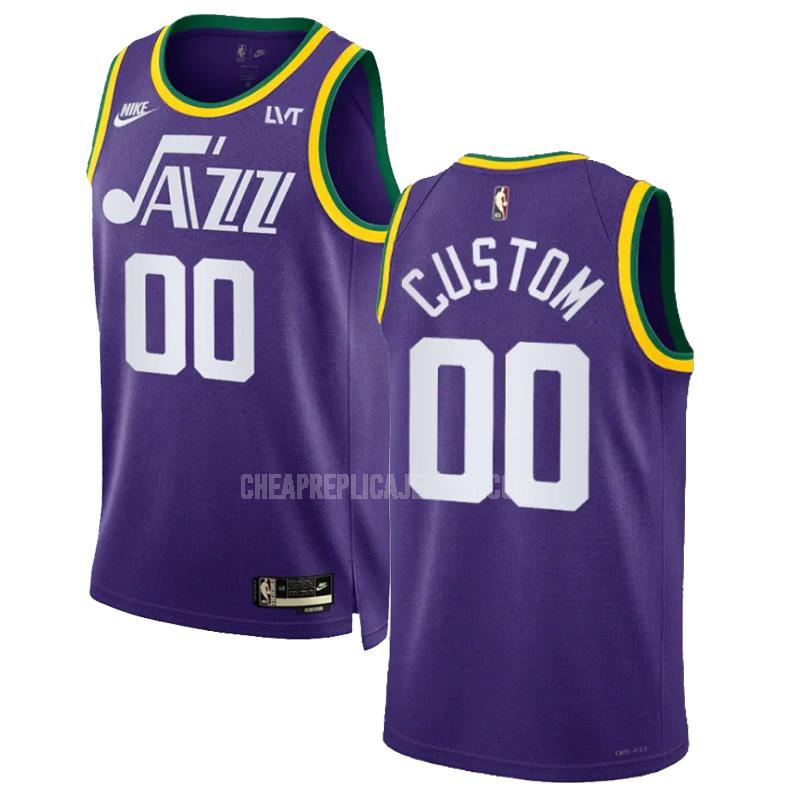2023-24 men's utah jazz custom 0 purple classic edition replica jersey