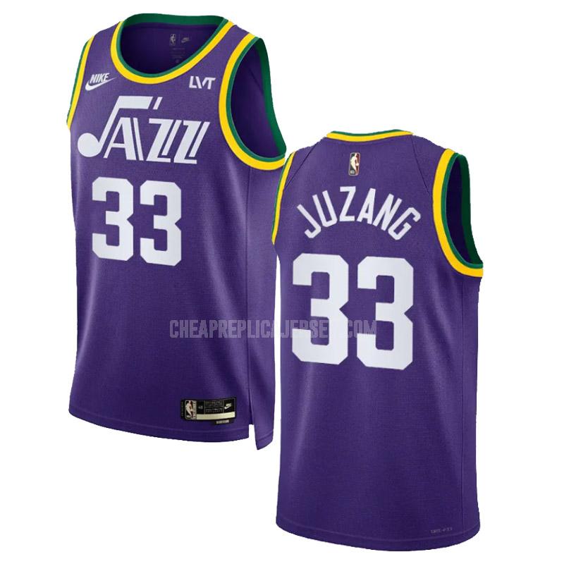 2023-24 men's utah jazz johnny juzang 33 purple classic edition replica jersey