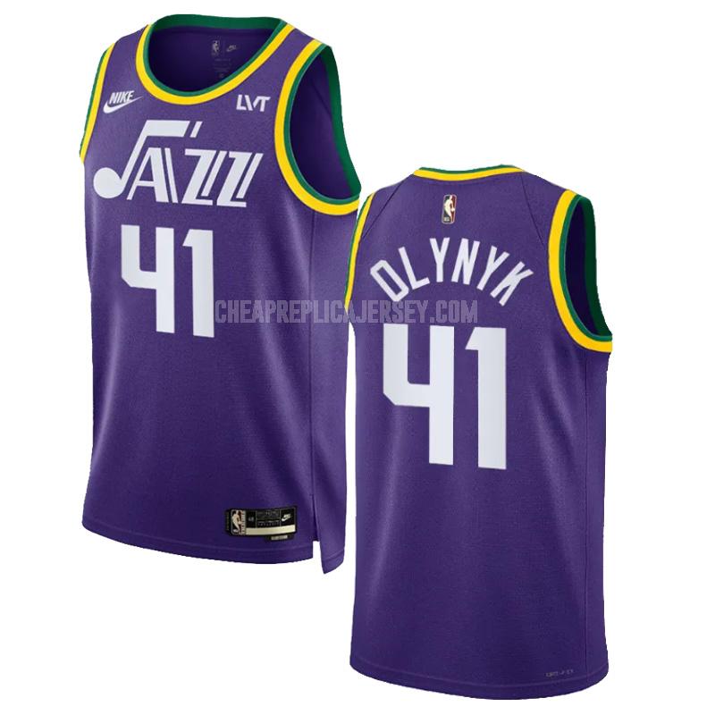 2023-24 men's utah jazz kelly olynyk 41 purple classic edition replica jersey