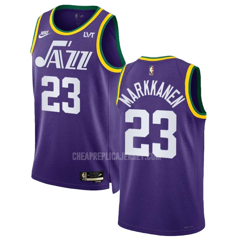 2023-24 men's utah jazz lauri markkanen 23 purple classic edition replica jersey