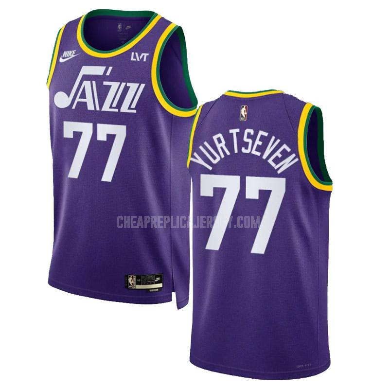 2023-24 men's utah jazz omer yurtseven 77 purple classic edition replica jersey