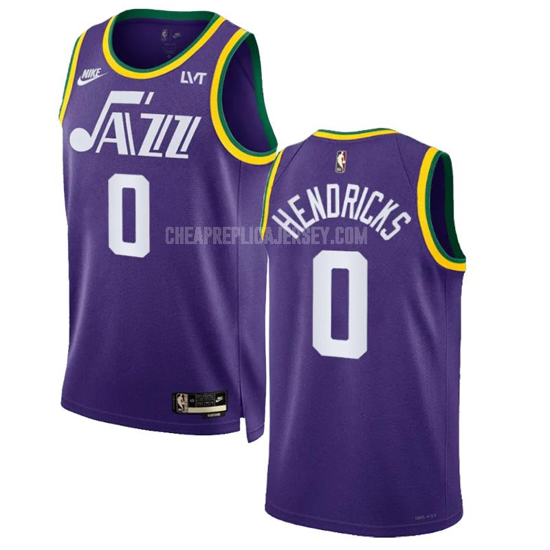 2023-24 men's utah jazz taylor hendricks 0 purple classic edition replica jersey