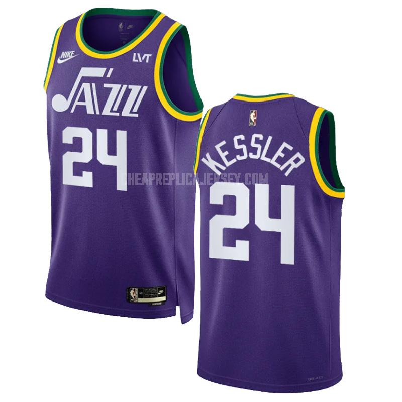2023-24 men's utah jazz walker kessler 24 purple classic edition replica jersey