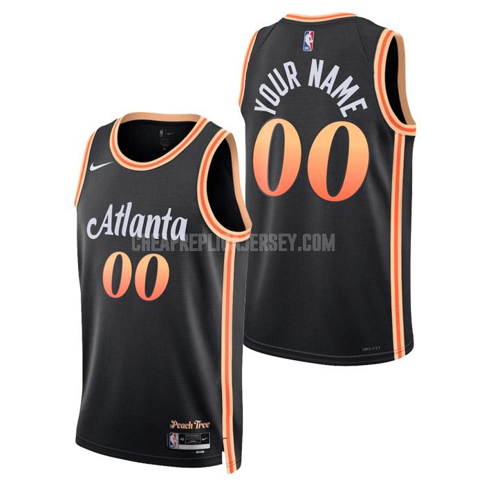 2023 men's atlanta hawks custom black city edition replica jersey