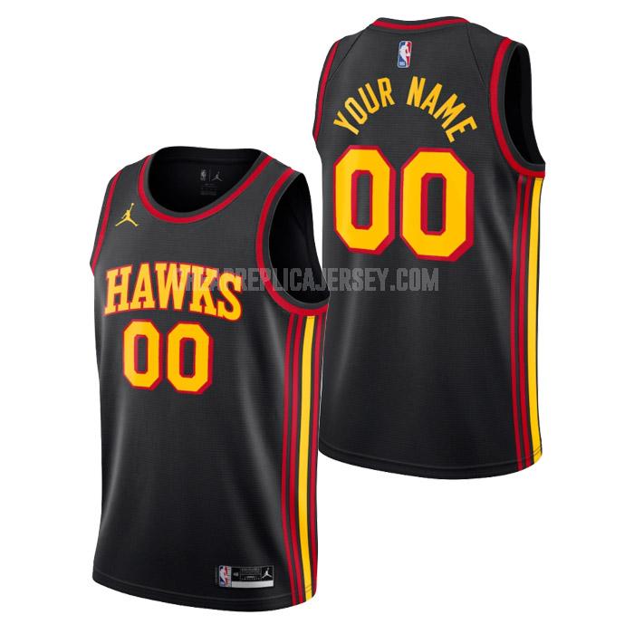 2023 men's atlanta hawks custom black statement edition replica jersey