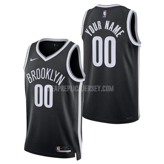 2023 men's brooklyn nets custom black icon edition replica jersey