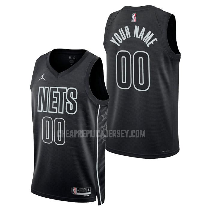 2023 men's brooklyn nets custom black statement edition replica jersey