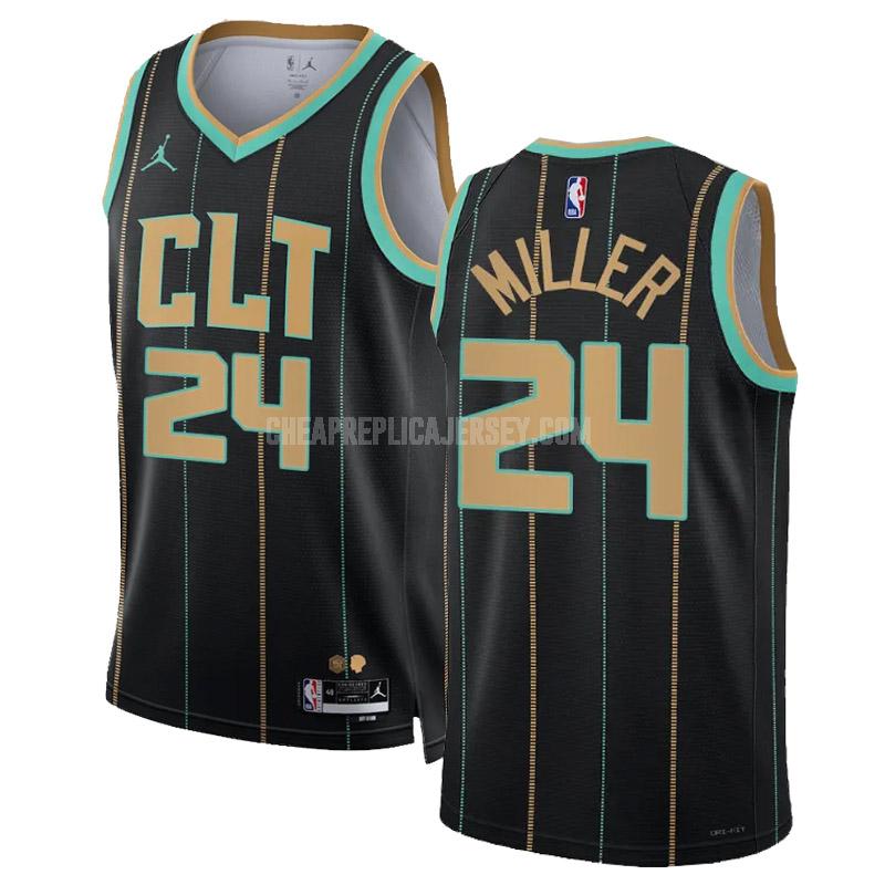 2023 men's charlotte hornets brandon miller 24 black city edition replica jersey
