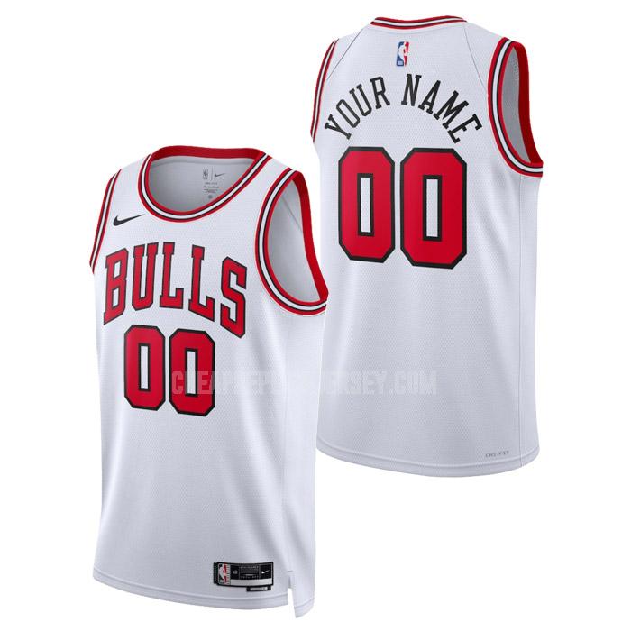 2023 men's chicago bulls custom white association edition replica jersey
