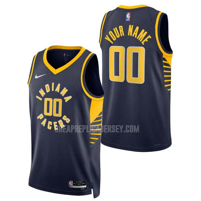 2023 men's indiana pacers custom navy icon edition replica jersey