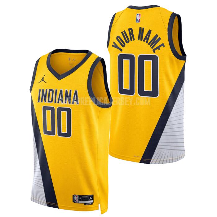 2023 men's indiana pacers custom yellow statement edition replica jersey