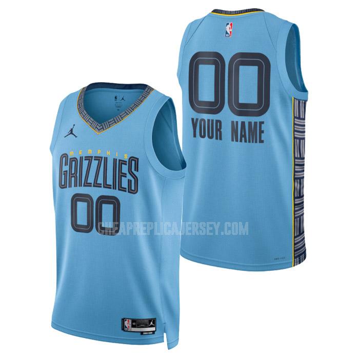 2023 men's memphis grizzlies custom blue statement edition replica jersey