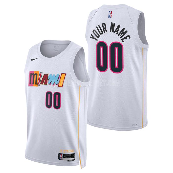 2023 men's miami heat custom white city edition replica jersey
