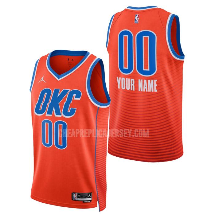2023 men's oklahoma city thunder custom orange statement edition replica jersey