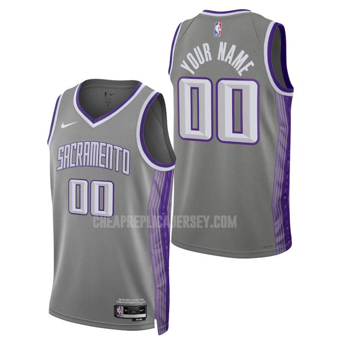 2023 men's sacramento kings custom grey city edition replica jersey