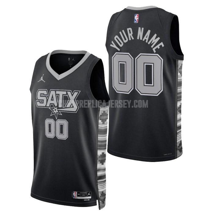 2023 men's san antonio spurs custom black statement edition replica jersey