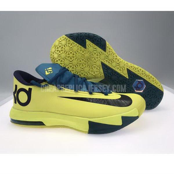 bkt1159 men's yellow kevin durant kd 6 nike basketball shoes