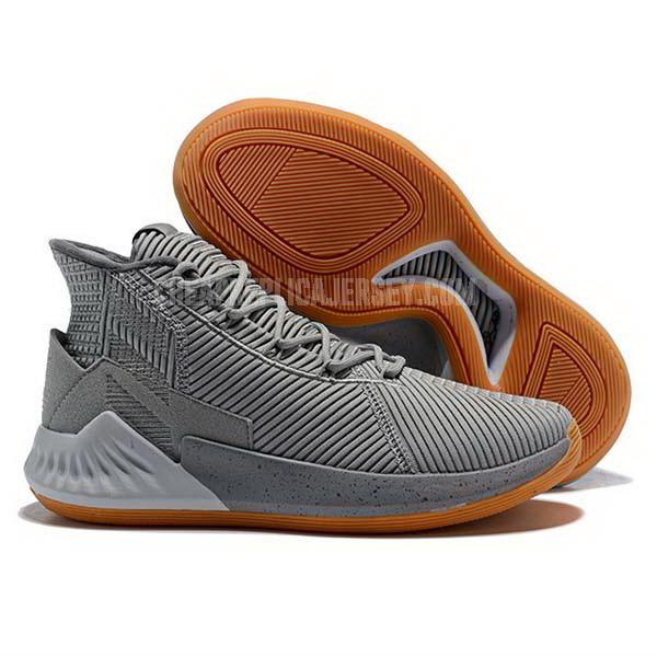 bkt1798 men's grey d rose 9 adidas basketball shoes