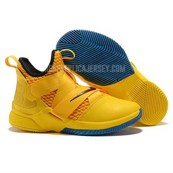 bkt1892 men's yellow lebron soldier 12 nike basketball shoes