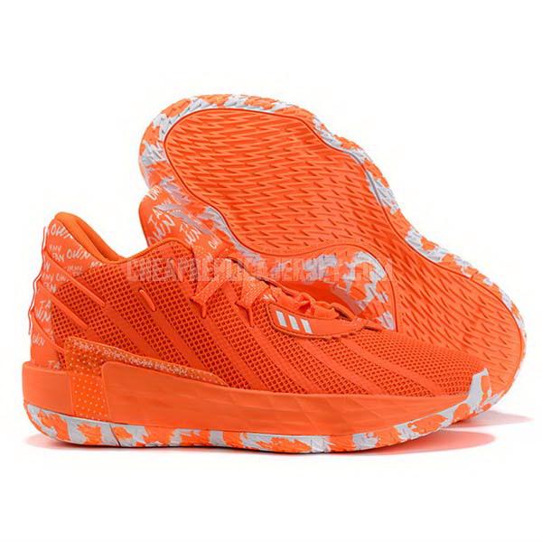 bkt518 men's orange damian lillard dame 7 adidas basketball shoes