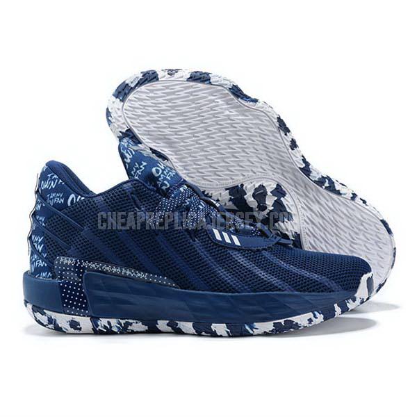 bkt525 men's blue damian lillard dame 7 adidas basketball shoes