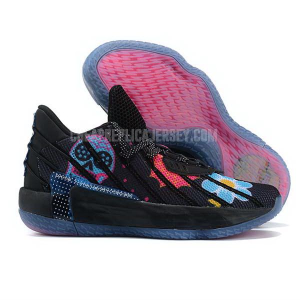 bkt528 men's black damian lillard dame 7 adidas basketball shoes