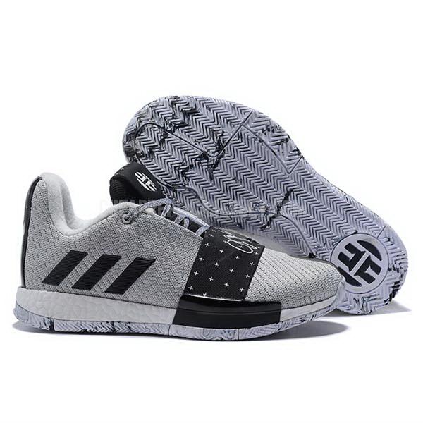 bkt538 men's grey james harden vol 3 iii adidas basketball shoes