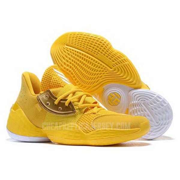 bkt577 men's yellow james harden vol 4 iv adidas basketball shoes