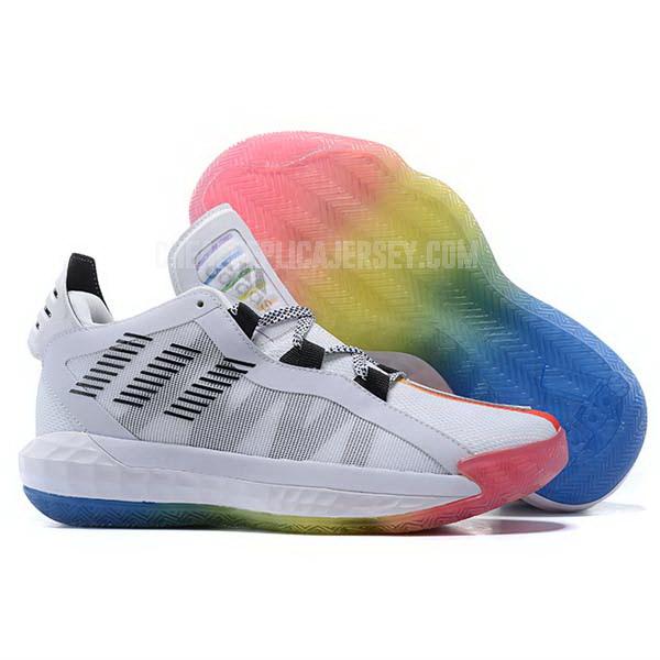 bkt933 men's white dame 6 adidas basketball shoes