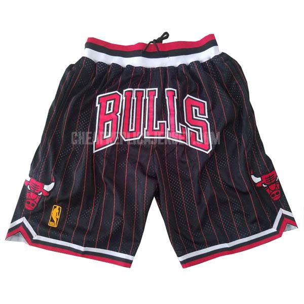 chicago bulls black just don pockett-stripe nba shorts