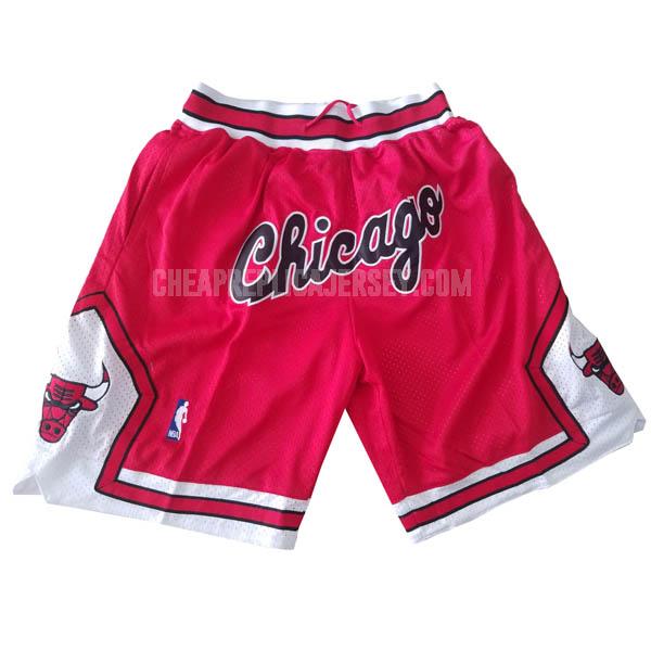 chicago bulls red just don pockett-retro nba shorts
