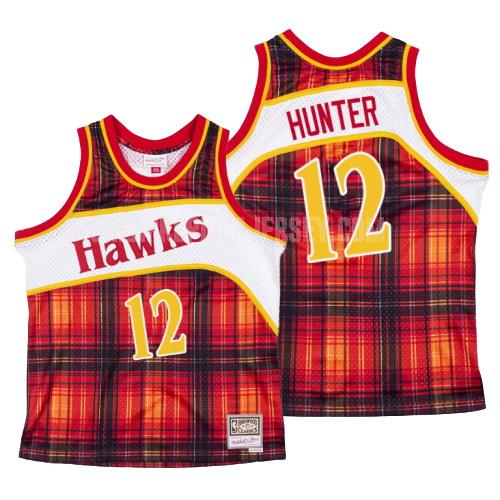 men's atlanta hawks de'andre hunter 12 red hardwood classics replica jersey
