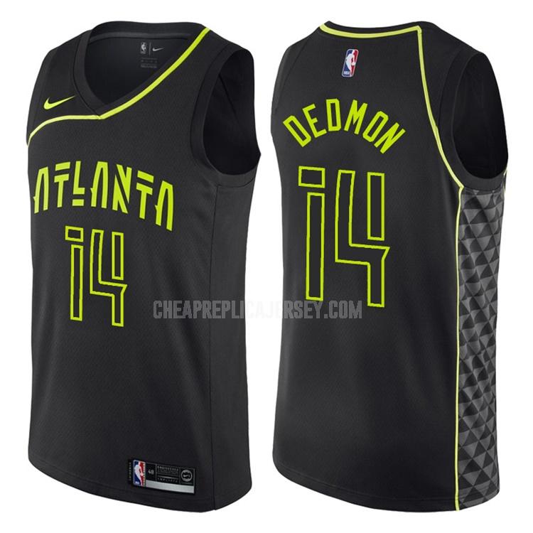 men's atlanta hawks dewayne dedmon 14 black city edition replica jersey