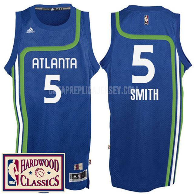 men's atlanta hawks josh smith 5 blue hardwood classics replica jersey