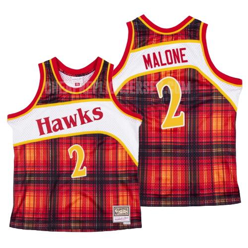 men's atlanta hawks moses malone 2 red hardwood classics replica jersey