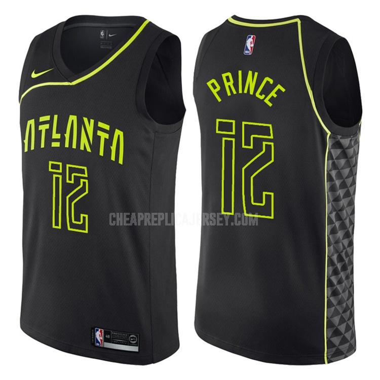 men's atlanta hawks taurean prince 12 black city edition replica jersey