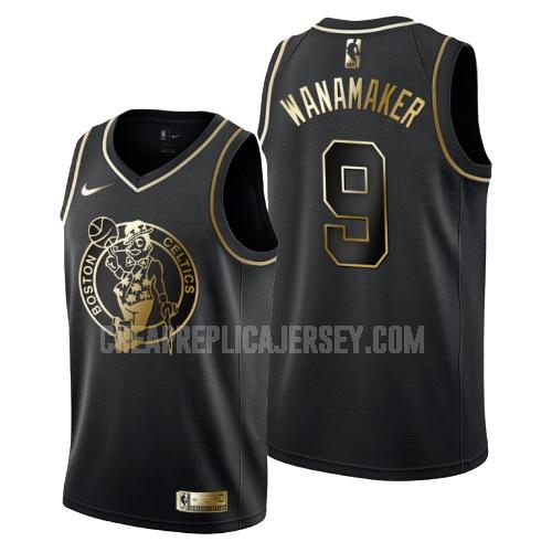 men's boston celtics brad wanamaker 9 black golden edition replica jersey
