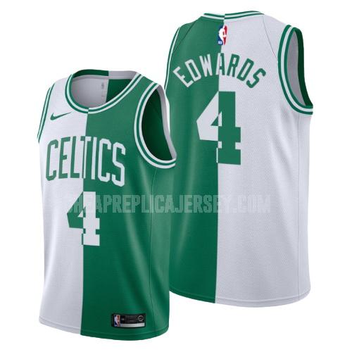 men's boston celtics carsen edwards 4 white green split replica jersey