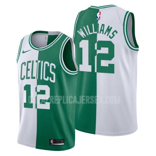 men's boston celtics grant williams 12 white green split replica jersey