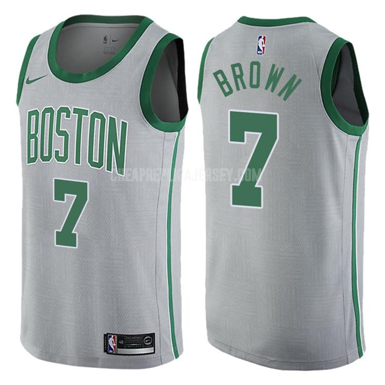 men's boston celtics jaylen brown 7 gray city edition replica jersey