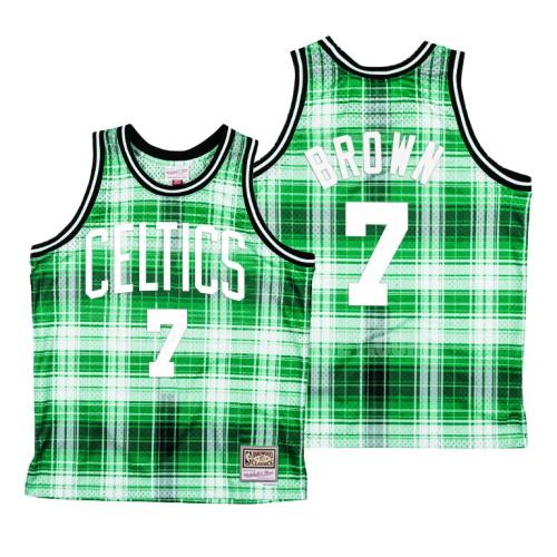 men's boston celtics jaylen brown 7 green hardwood classics replica jersey