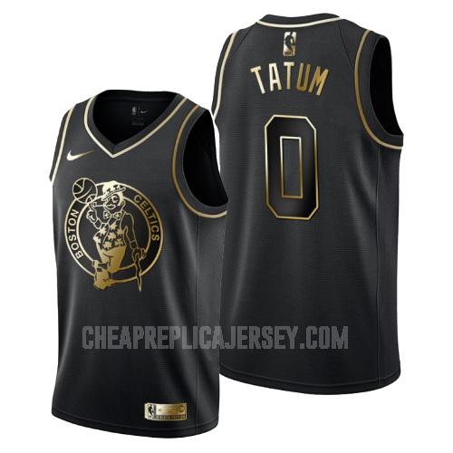men's boston celtics jayson tatum 0 black golden edition replica jersey