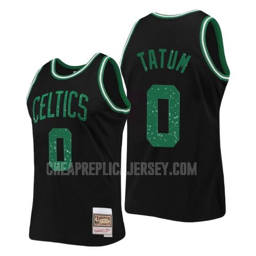 men's boston celtics jayson tatum 0 black rings collection replica jersey