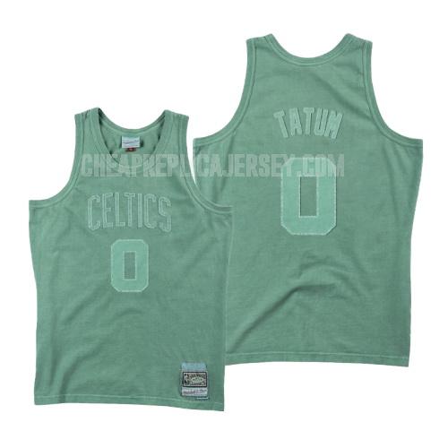men's boston celtics jayson tatum 0 green washed out replica jersey