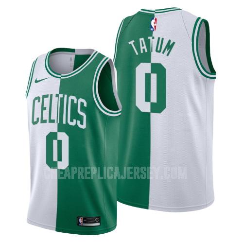 men's boston celtics jayson tatum 0 white green split replica jersey