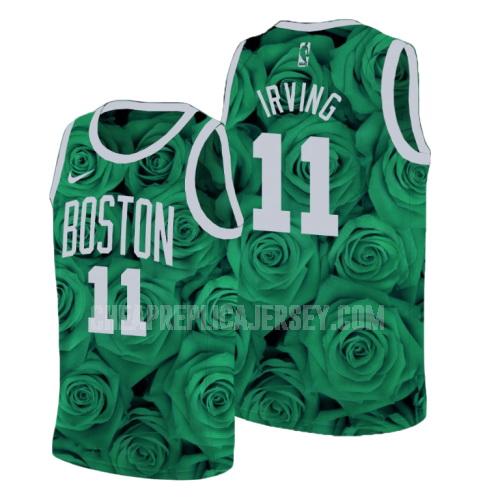 men's boston celtics kyrie irving 11 green rose flower replica jersey