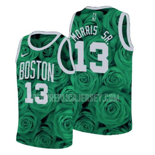 men's boston celtics marcus morris 13 green rose flower replica jersey