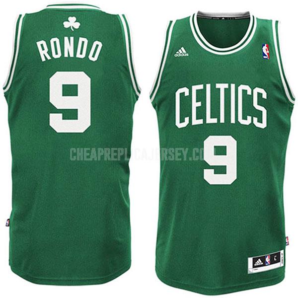 men's boston celtics rajon rondo 9 green white number replica jersey