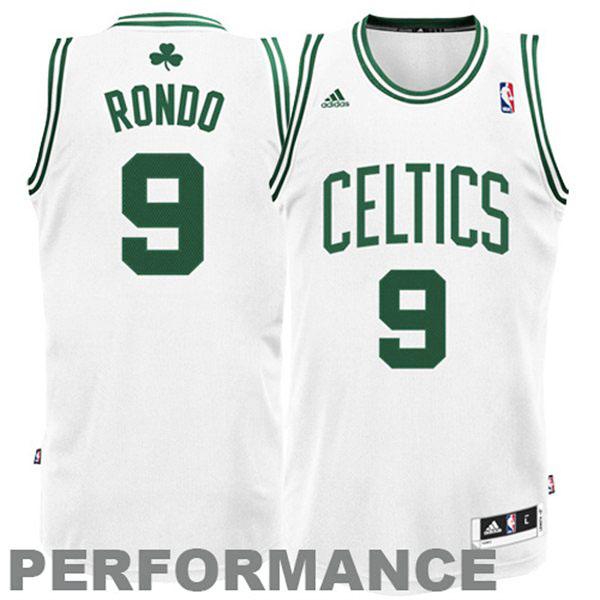 men's boston celtics rajon rondo 9 white revolution 30 replica jersey