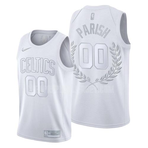 men's boston celtics robert parish 0 white platinum limited glory retired replica jersey